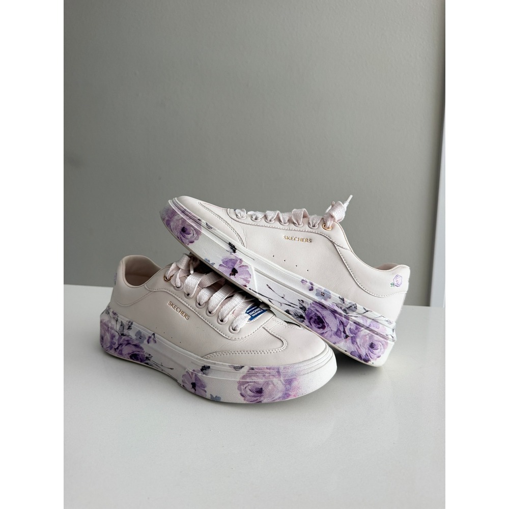 Skechers Court Classics Sneakers Womens 11 Pink Floral Platform 185062 ROS